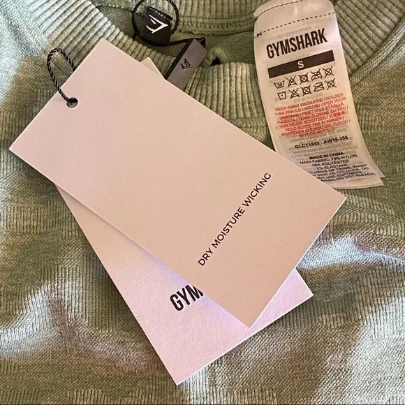 GYMSHARK Crop Top Sage Green - Picture 5 of 6